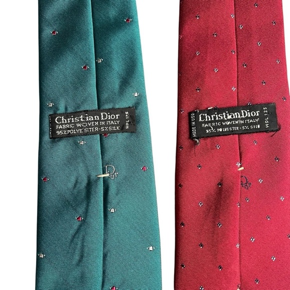 DIOR Vintage 90s Retro Print Ties Made in USA *Set of 2* - Picture 3 of 7